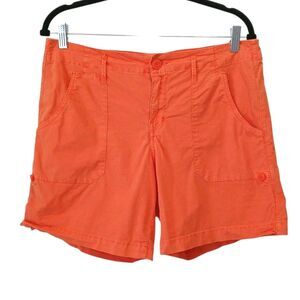 Sanctuary Standard Plus Orange Women's Shorts Size 29 Tab Cuff Beach Hiking